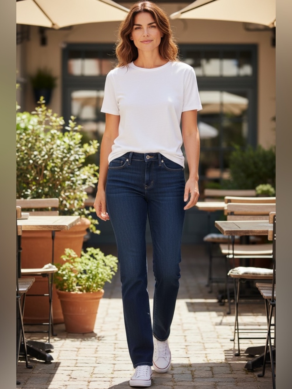 L.L. Bean (Sz 4 Pet) Classic Fit Women's Dark Blue Straight-Leg Jeans